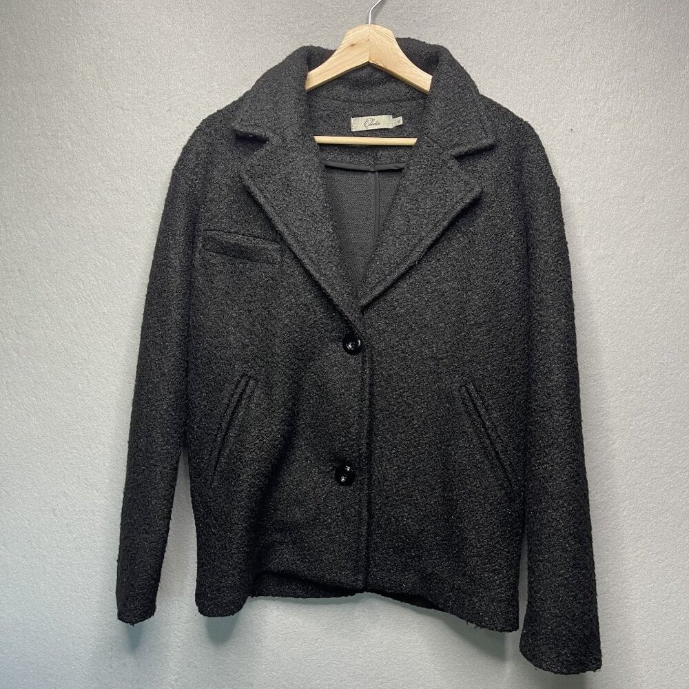 Elodie Women's Wool Blend Teddy Coat Jacket Black Size M